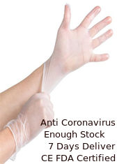 ประเทศจีน ถุงมือไวนิลที่ใช้แล้วทิ้งไวนิลชนิดใสฟรีพร้อมใบรับรอง CE FDA ISO ผู้ผลิต